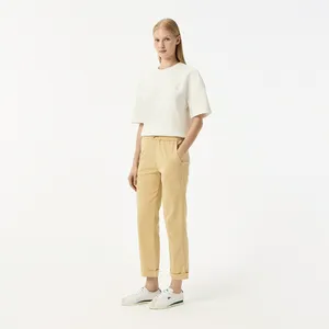 Женские брюки Lacoste Regular Fit с регулируемым поясом, бежевый, арт. HF0401