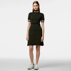 Женское платье Lacoste Slim Fit с высоким воротом на молнии, хаки, арт. EF2404