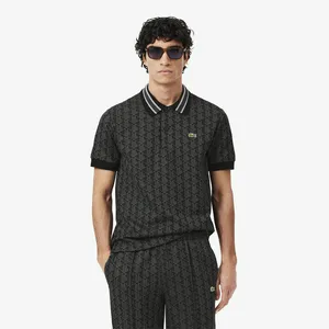 Мужское поло Lacoste Classic Fit с монограммой, серый, арт. DH1417