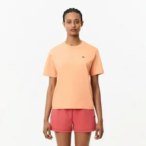 Женская футболка Lacoste Loose Fit из мягкого хлопка, оранжевый, арт. TF7215