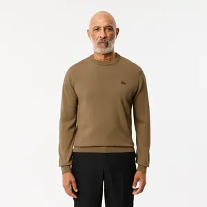 Мужской свитер Lacoste из шерсти мериноса, коричневый, арт. AH1969