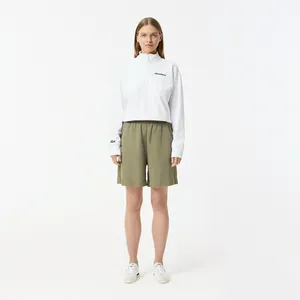 Женские шорты Lacoste изо льна, хаки, арт. FF0519