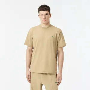Мужская хлопковая футболка Lacoste с коротким рукавом, бежевый, арт. TH7318