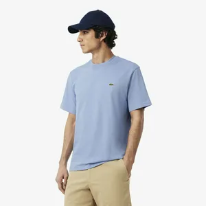 Мужская хлопковая футболка Lacoste с коротким рукавом, голубой, арт. TH7318