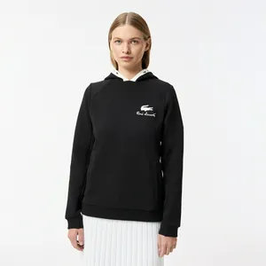 Женская хлопковая толстовка Lacoste с капюшоном, черный, арт. SF2504