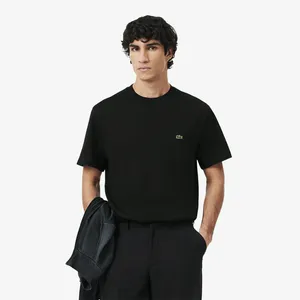 Мужская футболка Lacoste из хлопка с нагрудным карманом, черный, арт. TH2827