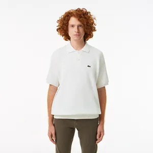 Мужское трикотажное поло Lacoste из органического хлопка, белый, арт. AH7642