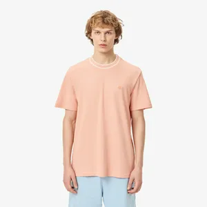 Мужская футболка Lacoste с воротником в полоску, розовый, арт. TH8174