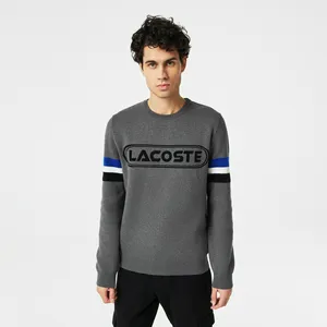 Мужской свитер Lacoste из смеси хлопка и вискозы, серый, арт. AH2422