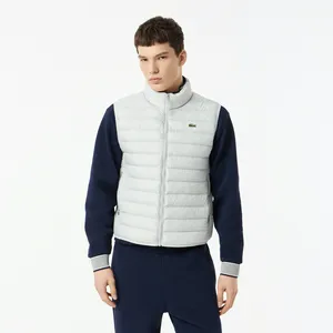 Мужской стёганный жилет Lacoste с высоким воротом, серый, арт. BH2886