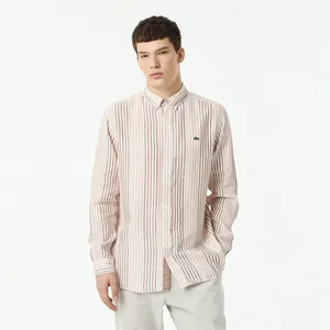 Мужская рубашка Lacoste из льна, коричневый, арт. CH0521