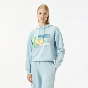 Женская толстовка Lacoste с капюшоном, голубой, арт. SF0514