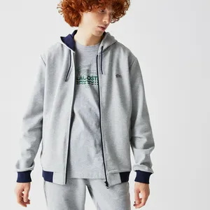 Мужская толстовка Lacoste на молнии с капюшоном, серый, арт. SH0220
