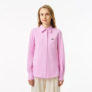 Женская хлопковая рубашка Lacoste, розовый, арт. CF9459
