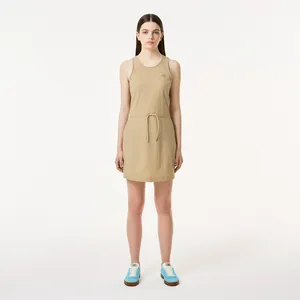 Женское платье Lacoste с поясом без рукавов, бежевый, арт. EF0414