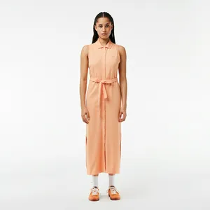 Женское платье-поло Lacoste с поясом, оранжевый, арт. EF1107