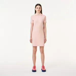 Женское платье Lacoste с коротким рукавом, розовый, арт. EF0403