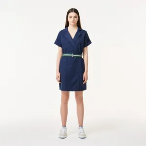 Лёгкое платье Lacoste с поясом, синий, арт. EF0415