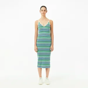 Женское длинное платье Lacoste в полоску, разноцветный, арт. EF7197