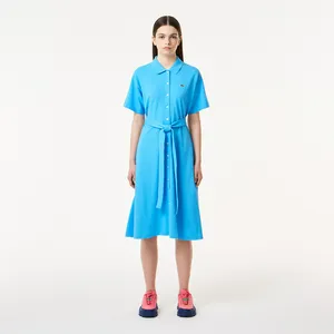Женское платье Lacoste с поясом, голубой, арт. EF7923