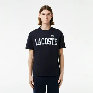 Мужская футболка Lacoste из хлопка с контрастным значком, синий, арт. TH7411