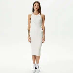 Женское платье-миди Lacoste без рукавов, белый, арт. EF0402