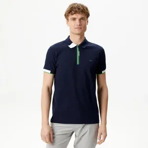 Мужское спортивное поло Lacoste на молнии, синий, арт. PH0404