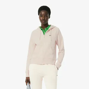 Женская флисовая толстовка Lacoste с капюшоном на молнии, розовый, арт. SF9213