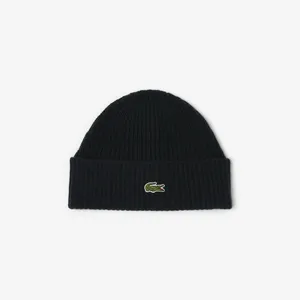 Вязаная шапка-бини Lacoste из шерсти, синий, арт. RB9883