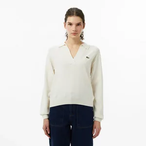 Женский шерстяной свитер Lacoste, белый, арт. AF2638