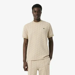 Мужская жаккардовая футболка Lacoste, бежевый, арт. TH1197