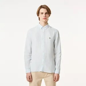Мужская льняная рубашка Lacoste, голубой, арт. CH5692T
