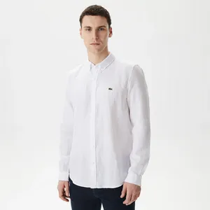 Мужская льняная рубашка Lacoste, белый, арт. CH0426L