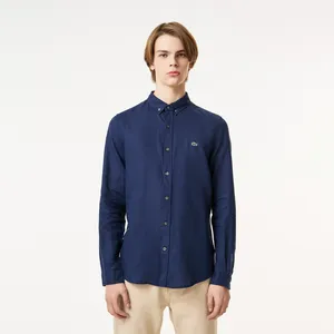 Мужская льняная рубашка Lacoste, синий, арт. CH0426L