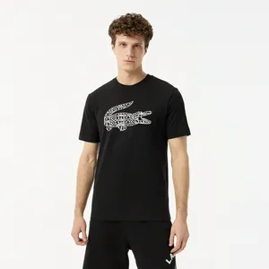 Мужская футболка Lacoste Черная, черный, арт. TH0508