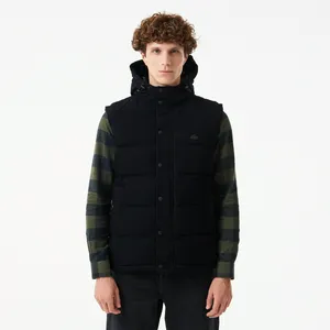 Мужской утеплённый жилет Lacoste с капюшоном, черный, арт. BH2531