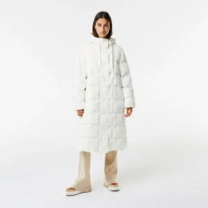 Куртка Lacoste стеганая длинная, белый, арт. BF0027