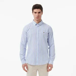 Мужская рубашка Lacoste в полоску, голубой, арт. CH0054