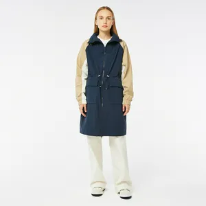 Парка Lacoste двухцветная с поясом, синий, арт. BF0322