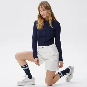 Шорты женские Lacoste свободного кроя, белый, арт. FF0307