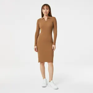 Платье Lacoste приталенного кроя, бежевый, арт. EF2309