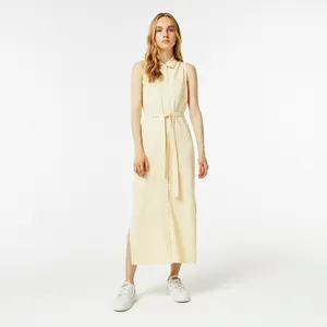 Платье-поло Lacoste с поясом, желтый, арт. EF1107