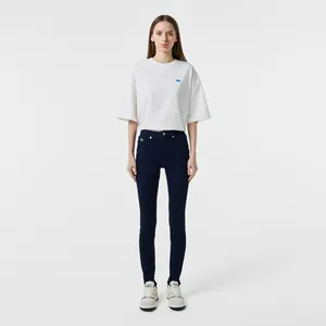 Джинсы Lacoste с высокой талией, синий, арт. HF0250