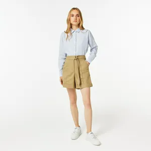 Шорты женские Lacoste с регулируемым поясом, бежевый, арт. FF0308
