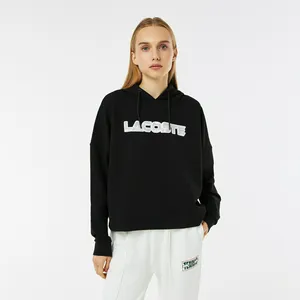Толстовка женская Lacoste Branded Print Hoodie, черный, арт. SF2406