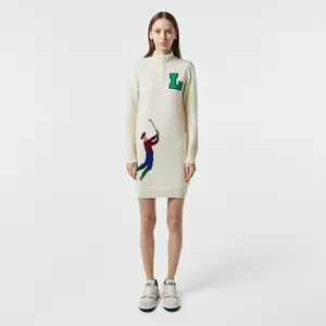 Платье женское Lacoste с высоким воротом, белый, арт. EF2429