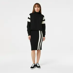 Юбка Lacoste узкая с полосой, черный, арт. JF2425