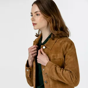 Куртка женская Lacoste из кожи, коричневый, арт. BF0124
