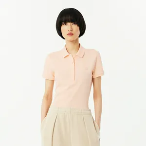 Поло Lacoste приталенное женское, розовый, арт. PF5462