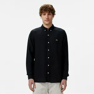Мужская льняная рубашка Lacoste, черный, арт. CH5692T